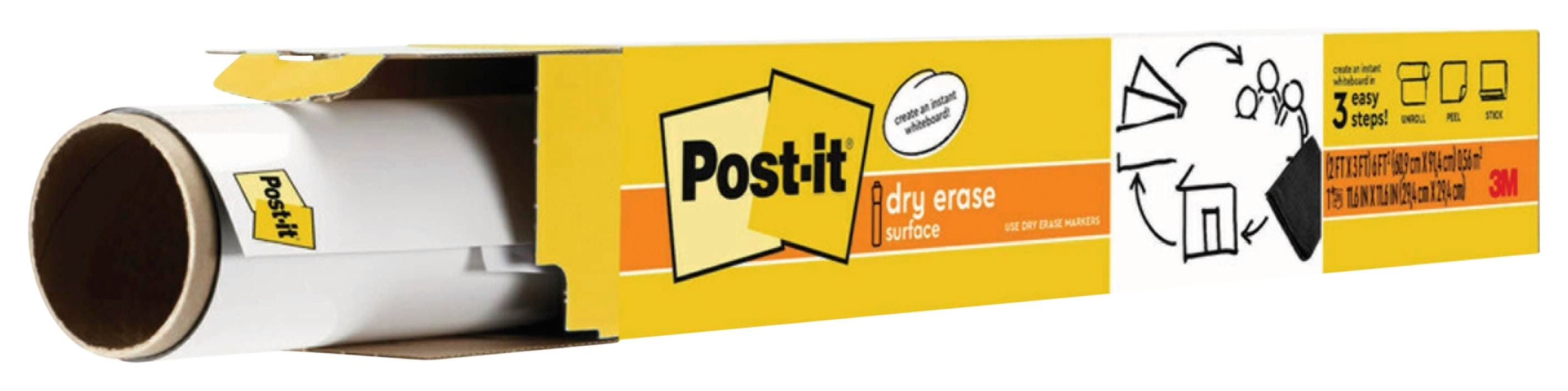 Post-it Super Sticky Dry Erase Surface, 4 x 8 Feet, White 1502503